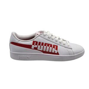 Puma Smash Buck Youth Sneakers White Red Athletic Casual Shoes Size 6C 373804 03